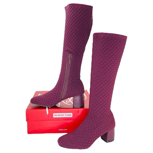 Impo Jenner Burgundy Stretch Knee High Womens Boots Size 7M - Picture 10 of 10